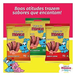 Turma da Mônica Bifinho Sabor Carne 50g - Petiscos Deliciosos para Cães