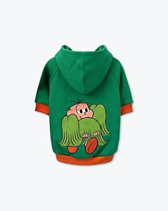 Moletom Turma da Mônica Pets com Capuz Verde – Tamanho P