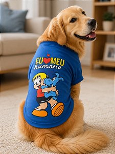 Camiseta T-Shirt Pet Turma da Mônica Pets Azul EXG