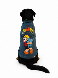 Camiseta T-Shirt Pet Turma da Mônica Pets Tamanho Gigante cor Azul