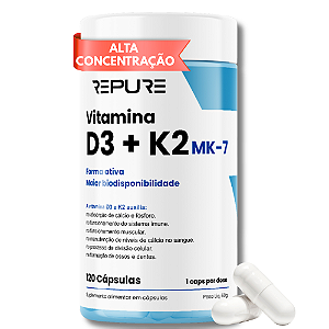 Vitamina D3 + K2 MK-7 - 120 Cápsulas