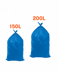 0,08 Micras - Sacos de Lixo Azul  - 50 Unidades