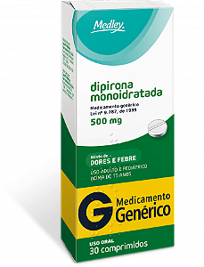 Dipirona Monoidratada 500mg Medley 30 comprimidos