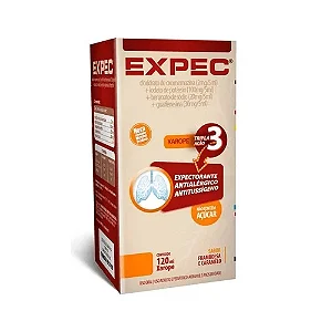 Expectamin 0,4 mg + 4 mg + 20 mg xarope 120 ml