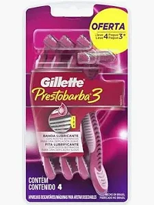 Aparelho Gillette Prestobarba 3 Feminino Leve 4 Pague 3
