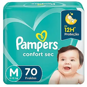 Fralda Pampers Confort Sec Super Bag M com 70