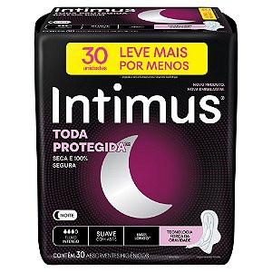 Absorvente Intimus Noturno Suave com Abas 30 Unidades