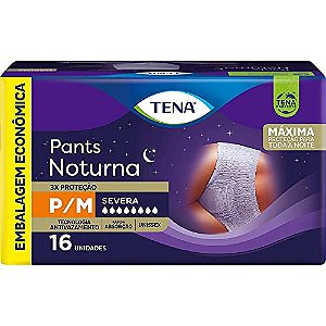 Fralda Tena Pants noturna P/M severa com 16