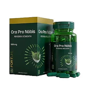 Fort Life ora pro nobis 500 mg com 60 cápsulas