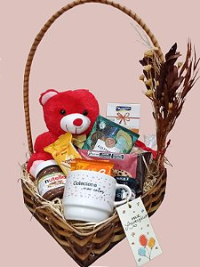 Cesta de Café Afeto com Pelúcia e Caneca