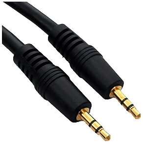 Cabo Auxiliar Áudio P2x P2 Estereo 1.5mts Dourado