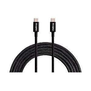 Cabo Usb-C para Usb-C1,5m em Nylon Preto EUCC 15NP Intelbras