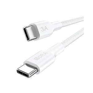 Cabo Usb-C - Usb-C 1m 3.0A Trançado Branco CAB272 1HORA