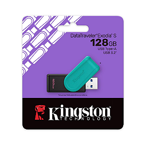 Pendrive DataTraveler Exodia S 128gb 3.2 Preto Kingston