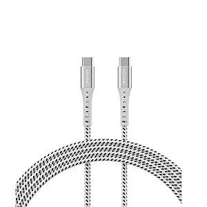 Cabo Usb-C - Usb-C 1,2m em Nylon Branco ESC06WT Geonav