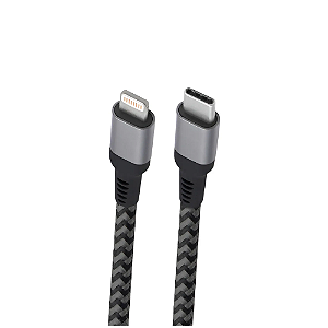Cabo Usb-C - Lightning 1,5m em Nylon Preto LIUC01 Geonav