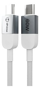 Cabo Carregador Hprime Boost60 Xl 60w Usb Tipo C 2m Grafite Branco