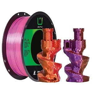 Filamento Multfila PLA Silk Vermelho/Dourado/Roxo Tri Color 1kg