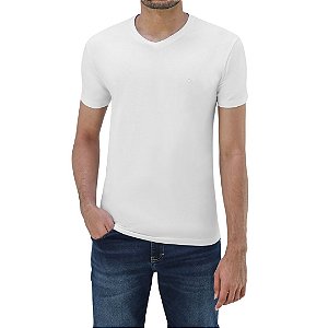 Camiseta Ogochi Essencial Slim Degote V Masculina Branca