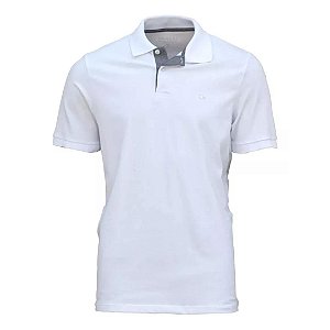 Camiseta Gola Polo Ogochi Casual Slim Masculina Branca