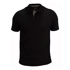 Camiseta Gola Polo Ogochi Casual Slim Masculina Preta