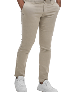Calça de Sarja Ogochi Essencial Slim Color Masculino Areia