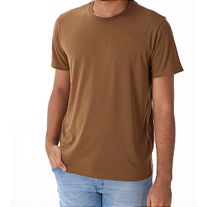 Camiseta Ogochi Essencial Slim Masculino Marrom Algodão