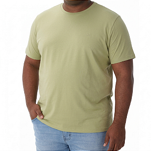 Camiseta Ogochi Plus Size Casual Masculina Verde Manga Curta