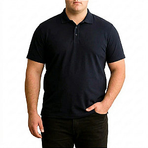 Gola Polo Ogochi Plus Size Casual Malha Piquet Azul Marinho