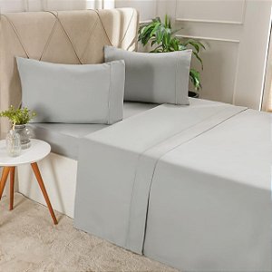 Jogo de Cama Broderie Microfibra Queen 4 Peças Bruma Azul