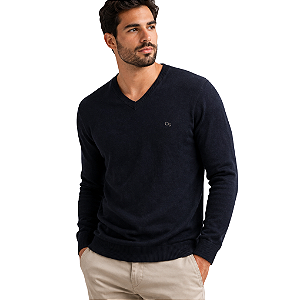 Suéter Decote V Tricot Masculino Ogochi Preto