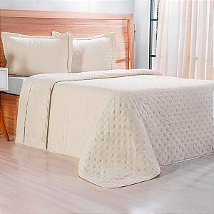Kit Colcha Miraggio Queen 2,40 x 2,60 Linho Claro 2 Fronhas