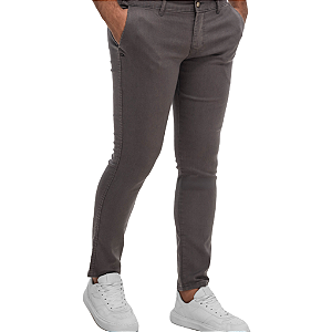 Calças Jeans Ogochi Bolso Faca Slim Masculino Chumbo