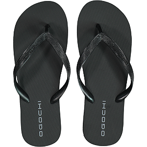 Chinelo Ogochi Casual Básico Sintético Preto