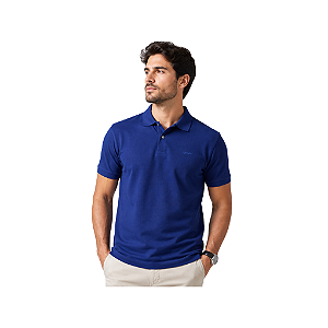 Camisa Polo Ogochi Casual Piquet Masculino Azul Marinho
