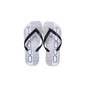 Chinelo Ogochi Casual Básico Listrado Sintético Branco