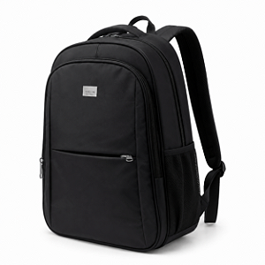 Mochila Ogochi Executiva Preta Nylon Bolso Frontal e Lateral