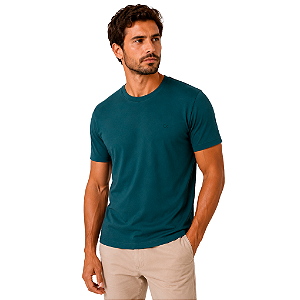 Camiseta Ogochi Essencial Slim Masculina Verde Petróleo