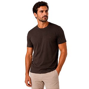 Camiseta Ogochi Gola Redonda Essencial Slim Marrom Café