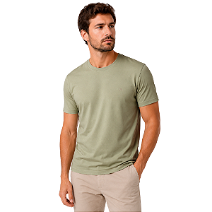 Camiseta Ogochi Essencial Slim Masculina Verde Cáqui