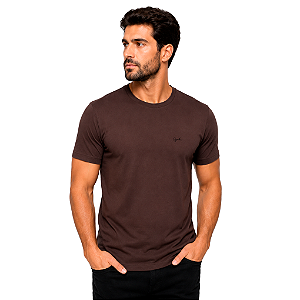 Camiseta Ogochi Essencial Slim Masculina Marrom Café Escuro