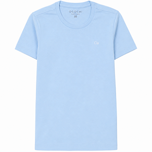 Camiseta Ogochi Infantil Juvenil Slim Lisa Azul Claro