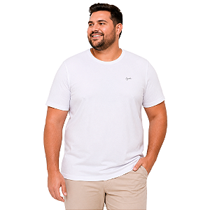 Camiseta Ogochi Plus Size Branca Algodão Masculina