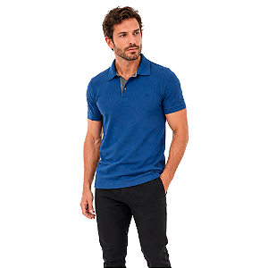 Camisa Gola Polo Ogochi Piquet Casual Masculino Azul