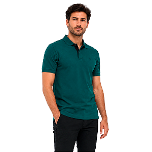 Camisa Gola Polo Ogochi Piquet Casual Masculino Verde Escuro