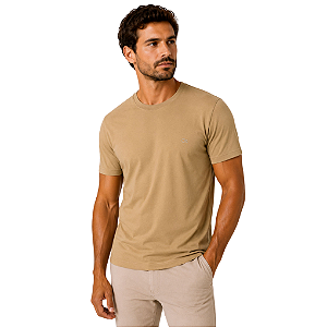 Camiseta Algodão Ogochi Essencial Slim Masculina Bege