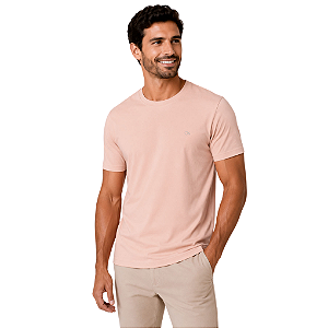 Camiseta Algodão Ogochi Essencial Slim Masculina Rosa Claro