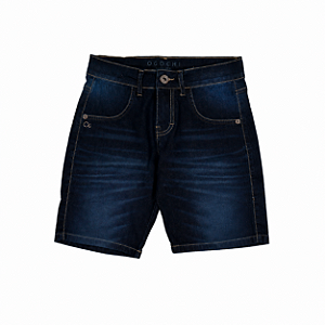 Bermuda Jeans Escuro Ogochi Infantil Juvenil com Elastano