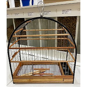 Gaiola de Madeira com Arco Plástico e Base de Alumínio para Pássaros Nº1