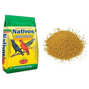 Nativos 5KG Ração Para Sábia, Pássaro Preto, Trinca Ferro e Outros Com Aroma de Banana